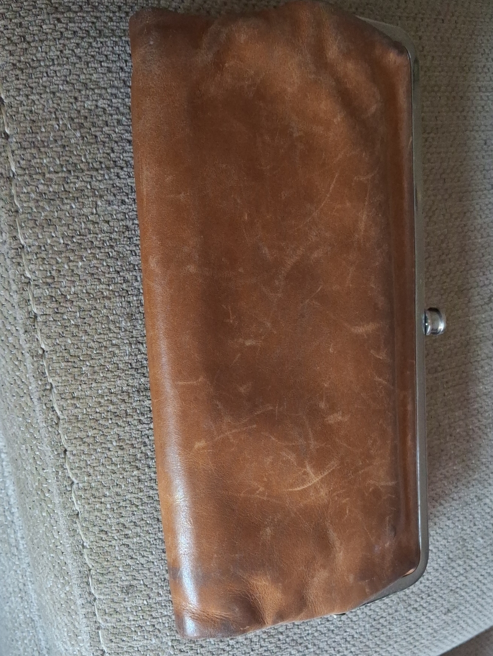 HOBO Brown Leather Frame Clasp Wallet